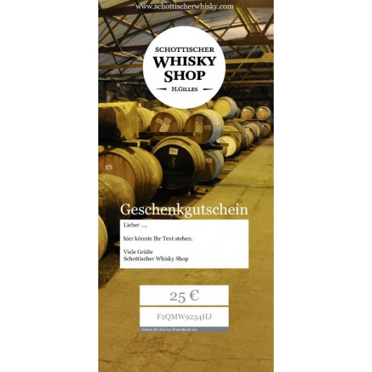 Whisky Gutschein Ausdrucken f. 25 250 Euro Weihnachten, Ostern, Geburtstag